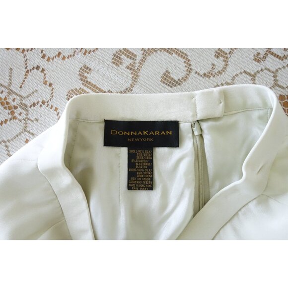 Vtg 90s Donna Karan New York Dove Grey Silk Pencil Skirt size IT 38 US 0 2 - Picture 6 of 7